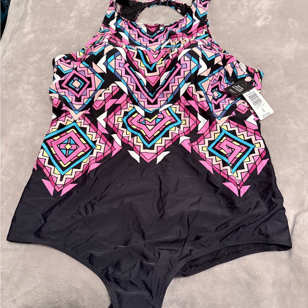 Torrid Multicolor Geometric Swimsuit